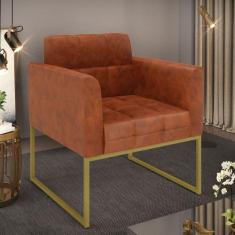 Poltrona Elisa Corano Base Metálica Industrial Dourado D03 - D'Rossi -