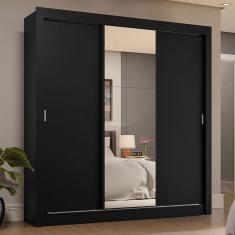 Guarda-Roupa Casal 3 Portas de Correr com Espelho 4 Gavetas Sublime Plus Madesa