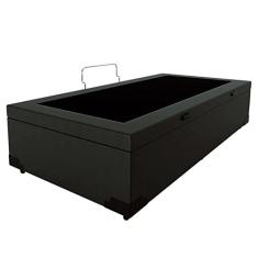 Cama Box Baú Solteirao King Sintético Preto com 203x96x44cm
