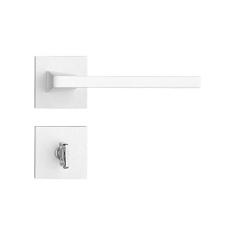 Fechadura Karli em Zamac Branco Texturizado para Banheiro