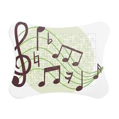 Bloco de notas musicais com formato redondo, moldura de papel para quebra-cabeça, casa