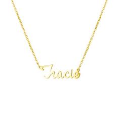 Awegift Colar com nome personalizado, banhado a ouro 18K, joia de presente para madrinha de honra para mulheres, Metal