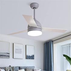 Ventilador de teto de 42 polegadas com iluminação LED, 3 velocidades, lâmpada de teto com ventilador ultrassilencioso regulável em três cores com controle remoto, adequada para sala de estar