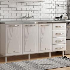 Balcão de Cozinha Aço Triplo Star New Telasul Branco