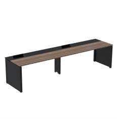 Mesa de Plataforma Simples para 2 Pessoas Corporativa 110x792/2p Pscpp110/792/2p Walnut/Preto