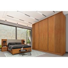 Guarda Roupa Casal 6 Portas 6 Gavetas Barcelona Ripado Tcil Móveis - Cinamomo