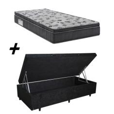 Cama Box Baú Solteiro + Colchão Ortobom Iso 1.0.0 Ortopillow D33 68x88
