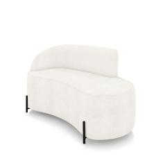 Sofá 2 Lugares Orgânico 140cm Pé Ferro Preto Morgan Bouclê Off White D03 - D`rossi