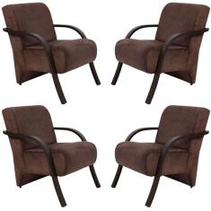 Kit 4 Poltronas Decorativas 1 Lugar Santa Rita Sued