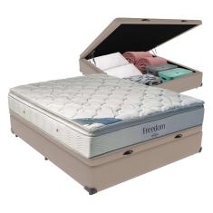 Cama Box Com Baú Casal E Colchão Freedom Ortobom D33 Cor:bege