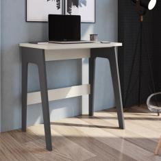Escrivaninha Mesa Escritório Primazzia 75cm Grafite E Off White - Móve