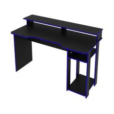 Mesa Gamer com Porta CPU ME4153 Tecnomobili, Preto e Azul