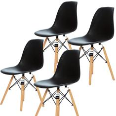 Conjunto 4 Cadeiras Charles Eames Eiffel - Preta KZA BELA