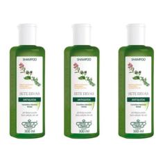 Kit C/03 Flores & Vegetais Antiqueda 7 Ervas Shampoo 300ml