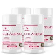 Kit Com 04 - Colágeno Hidrolisado + Ácido Hialurônico + Q10 + Biotina + Vit 60 Caps 600mg TuttiFlora