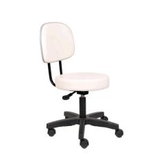 Cadeira mocho com encosto secretaria com L duplo  com regulagem de altura corano branco