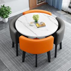 Mesa de conferência de escritório Mesa de sala de reuniões pequena, mesa redonda de recepção de escritório Conjunto de mesa de jantar de cozinha simples 1 mesa 4 cadeiras Mesa de negociação