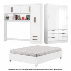 Guarda Roupa Casal Modulado Sevilha 5 e 2 Portas 8 Gavetas com Cama Ca
