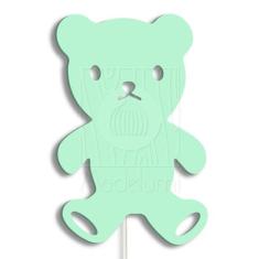 Luminária Abajur Parede Urso Madeira G9 30cm Decoração Bebê - Madelumi