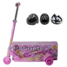 Patinete Para Criança 4 5 6 7 8 9 Anos Princesas E Capacete - DM Toys