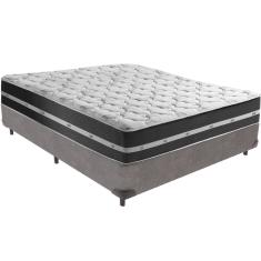 Cama Box e Colchão Classic Preto Molas ensacadas Casal Anjos