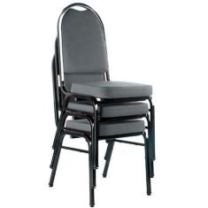 03 Cadeiras para Hotel e Auditório Linha Hotel Cinza