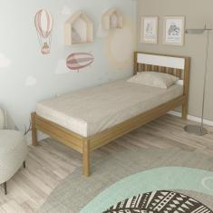 Cama Juvenil Solteiro 196x96,7x92cm Alaska Espresso Móveis Amêndoa-branco
