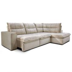 Sofá Solar Campus Com 2 Lugares Direito E Chaise Esquerdo Gralha Azul Bege