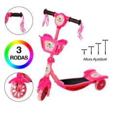 Brinquedo Infantil Patinete Scooter 3 Rodas Com Cesta Luz E - Art Brin