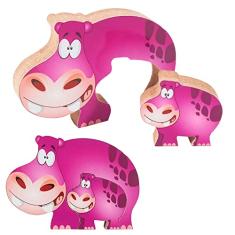 Quebra Cabeça Zoo Filhotes Madeira - Hipopótamo - 73633 - Maninho Artesanatos