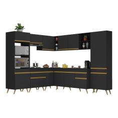 Armário De Cozinha Completa De Canto V247 Dourado