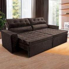 Sofá 4 Lugares Cama inBox Belém Retrátil e Reclinável Revestido em Suede Velusoft - 230cm de largura