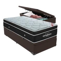 Cama+ Box com Bau Ortobom Colchão Solteiro com Molas Ensacadas