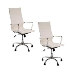 Kit 2 Cadeira Escritório Esteirinha Giratória Alta -