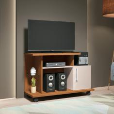Rack para TV de até 26 Polegadas com Rodízios Smart HB Móveis - Cinamomo/Off White