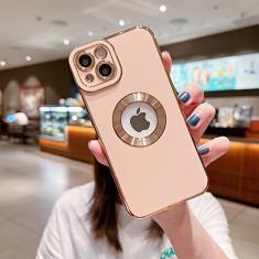 Capa de telefone galvanizada macia para iPhone 11 12 13 14 15 Pro Max XS X XR 7 8 Plus Mini capa de silicone vazada, rosa, para iPhone 11Pro