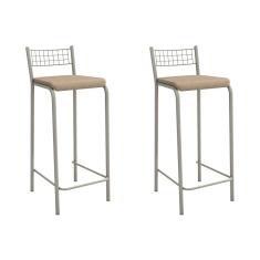 Banqueta Genova 740mm Nickel Par Nickel/Capuccino