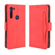 Capa com compartimento para cartão para Moto G8, capa flip de couro para Moto G8, capa magnética retrô para celular, capa carteira de telefone com compartimentos para cartões