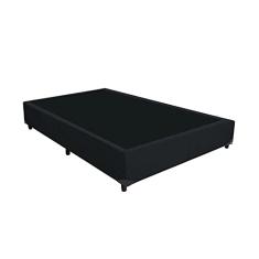 Base Box Casal Blindado Suede Preto