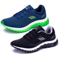 Combo 2 Pares Tênis Masculino Esportivo para Caminhada Academia - Olim