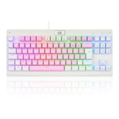 Teclado Mecânico Gamer Redragon Dark Avenger, RGB, Switch Blue, ABNT2, TKL, Rosa e Branco