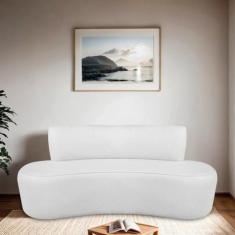 Sofá Curvo Orgânico 180cm 3 Lugares Bouclé Antonela - Maranata Estofad