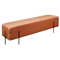 Recamier Banco Eros Luxo Preto Castellar Móbile, Linho Terracota