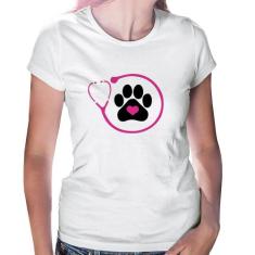 Baby Look Medicina Veterinária Patinha - Foca na Moda, Branco, G