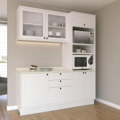 Cozinha Compacta com Vidro 3 Peças 6 Portas 3 Gavetas Sevilha - Herval