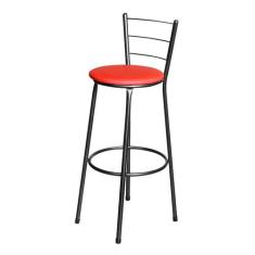 Banqueta Alta Para Cozinha Epoxi Craqueada Assento Estofado - Lamar De