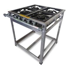 Fogão Industrial 4 Bocas 30x30 Baixa Pressão P7 em Aço Inox