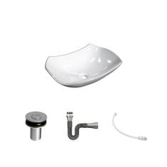 Kit Cuba L42 C/Válvula Click 1``B (2,6cm) + Sifão Cromado + Flexível