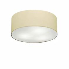 Plafon Cilíndrico Md-3005 Cúpula Em Tecido 40x12cm Algodão Crú - Bivolt