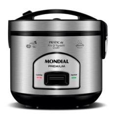 Panela Elétrica de Arroz Mondial PE-43 6 Xícaras - Preta/Inox Preto,Inox / 110